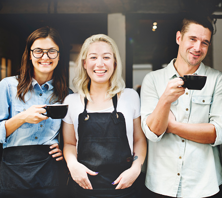 Friends Partnership Barista Coffee Shop Concept