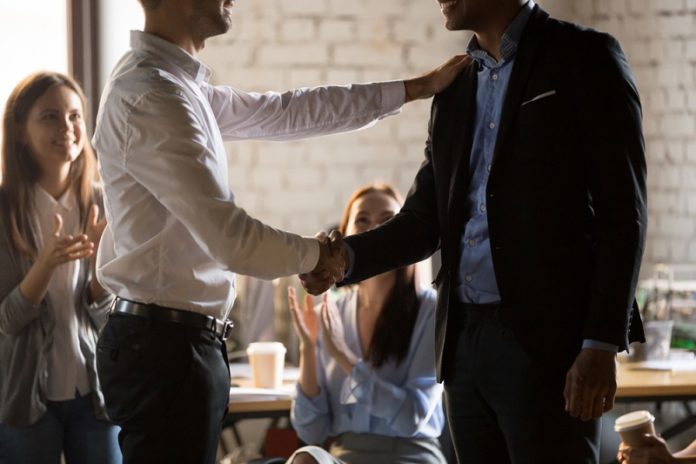 Executive,Director,Manager,Handshaking,Worker,Promoting,Motivating,Employee,Shake,Hands sales
